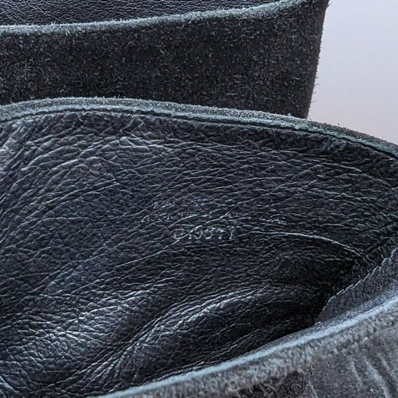 Free People Cecile Ankle Booties 38 8 Black Suede Leather Zip Back Block Heeled - Picture 6 of 13